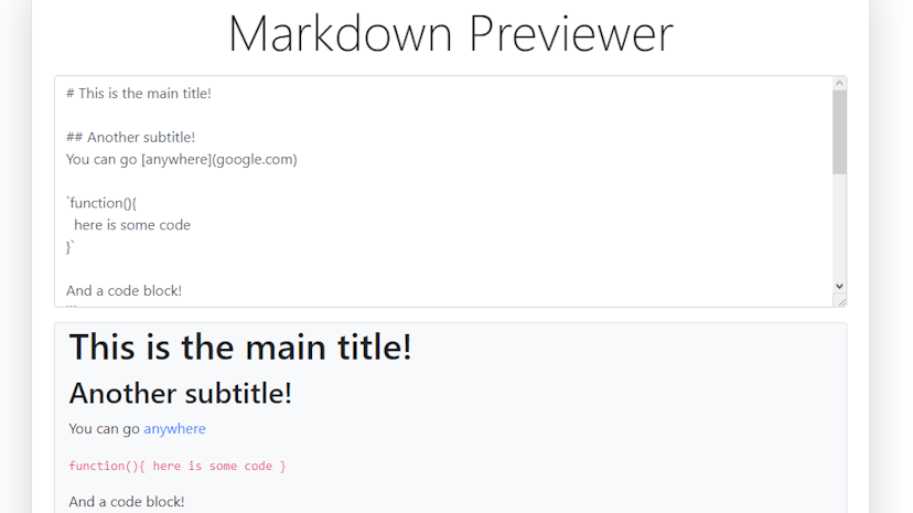 Preview of the md-previewer project